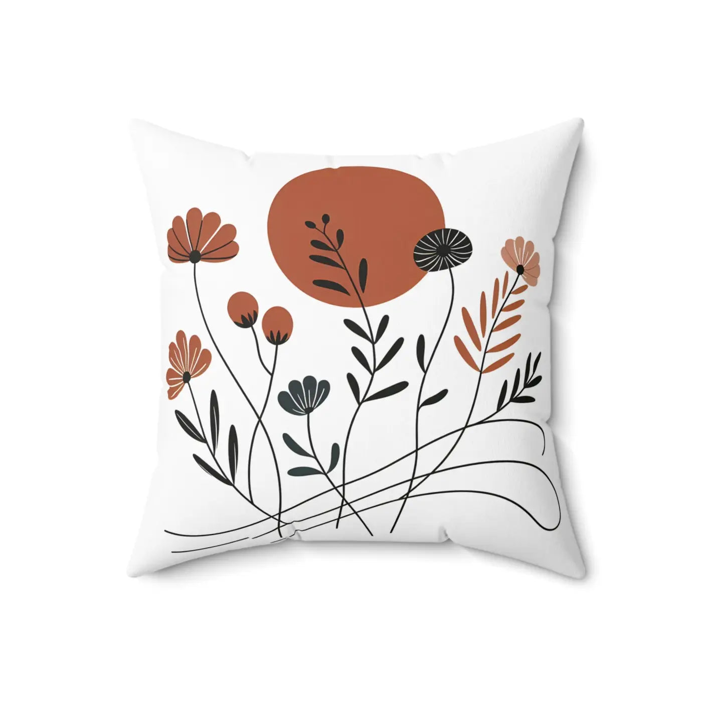 Elegant Square Pillow - Floral Modern Botanical Decor - DipaliZ