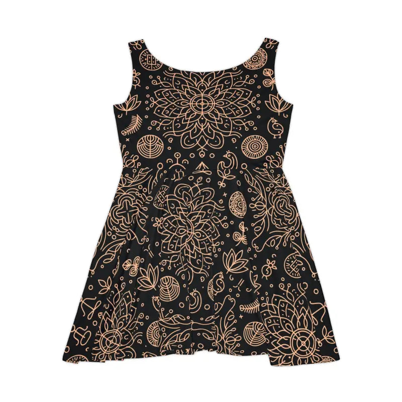 Womens Skater Dress - Curve Flattering Black Design - DipaliZ