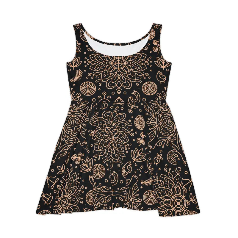 Womens Skater Dress - Curve Flattering Black Design - DipaliZ