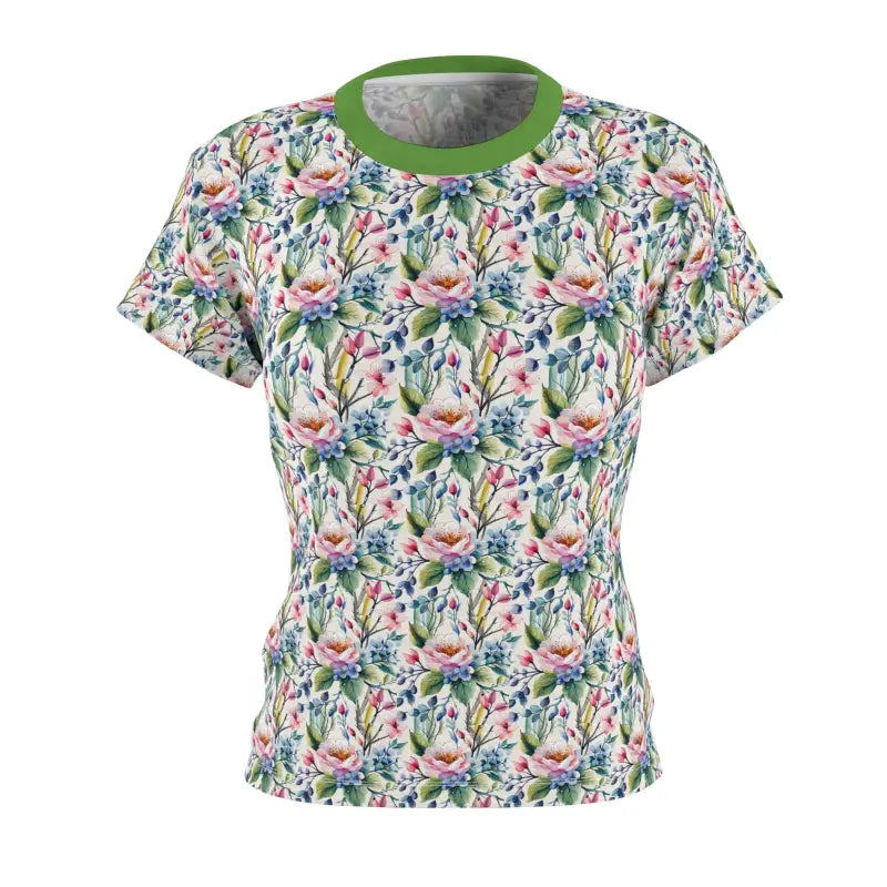 Floral Polyester T-Shirt - Vibrant Pattern Tee - DipaliZ