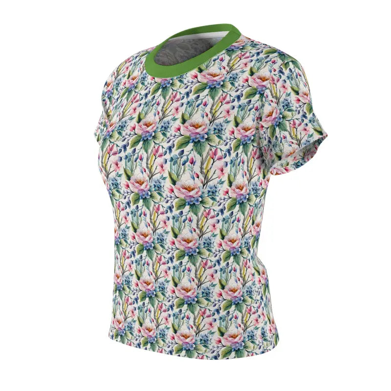 Floral Polyester T-Shirt - Vibrant Pattern Tee - DipaliZ