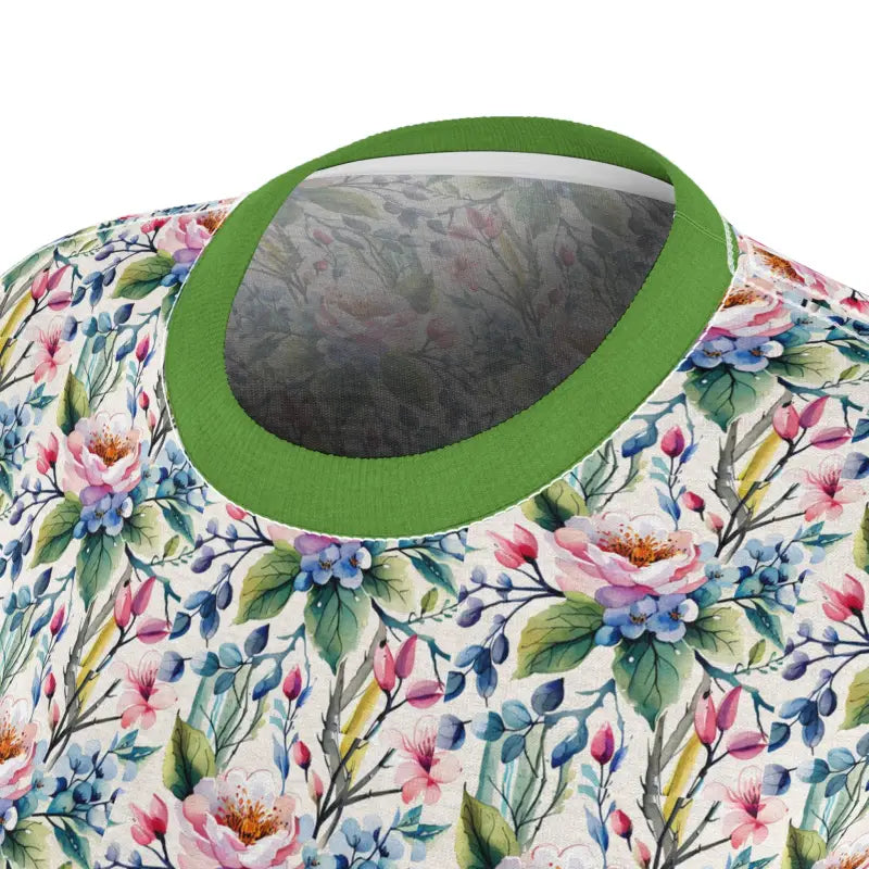 Floral Polyester T-Shirt - Vibrant Pattern Tee - DipaliZ