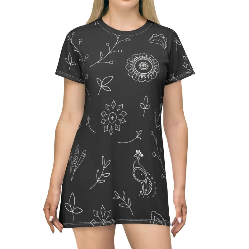 Floral Shirt Dress - Comfort Style Print - DipaliZ