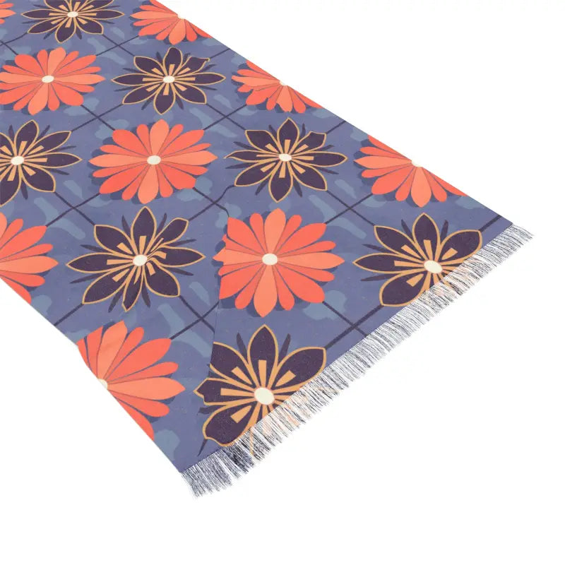 Floral Light Scarf - Vivid Red Flowers Print - DipaliZ