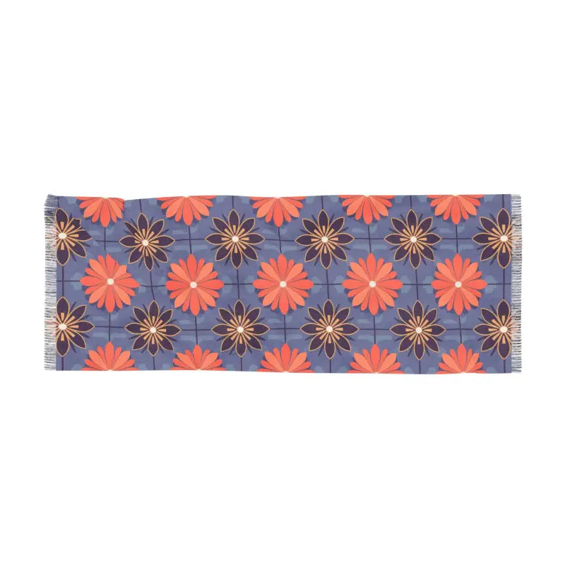 Floral Light Scarf - Vivid Red Flowers Print - DipaliZ