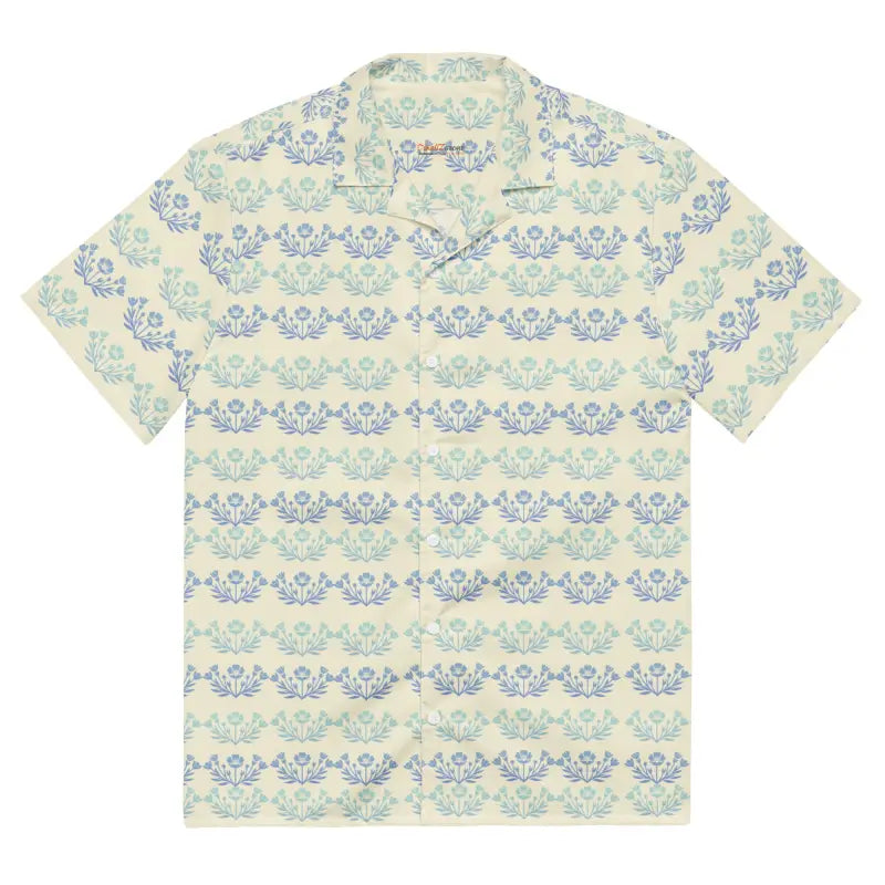 Floral Unisex Button Shirt - Eco Friendly Beige Style - DipaliZ