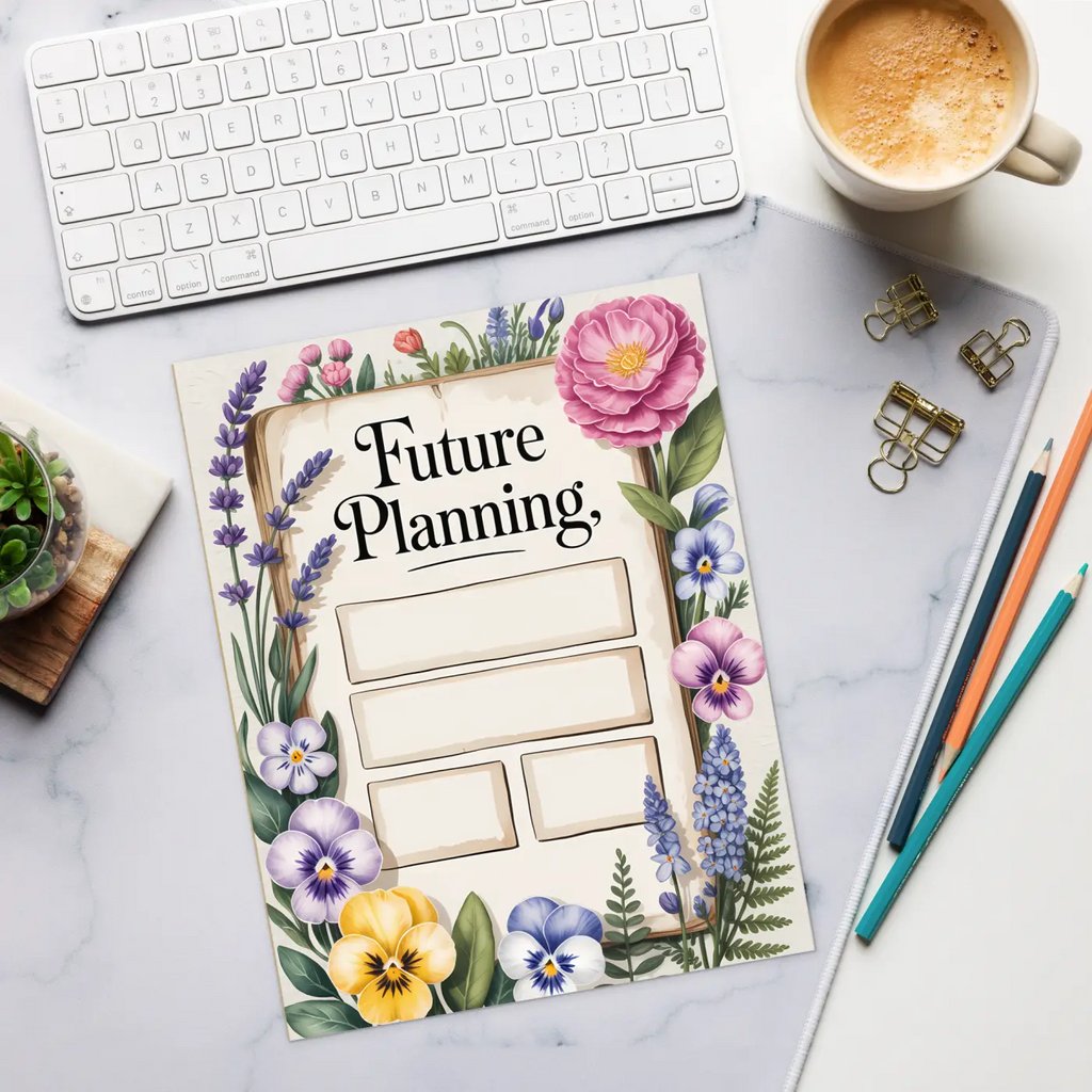 Floral Tear-Away Notepad - Magnetic Backing for Planning - DipaliZ