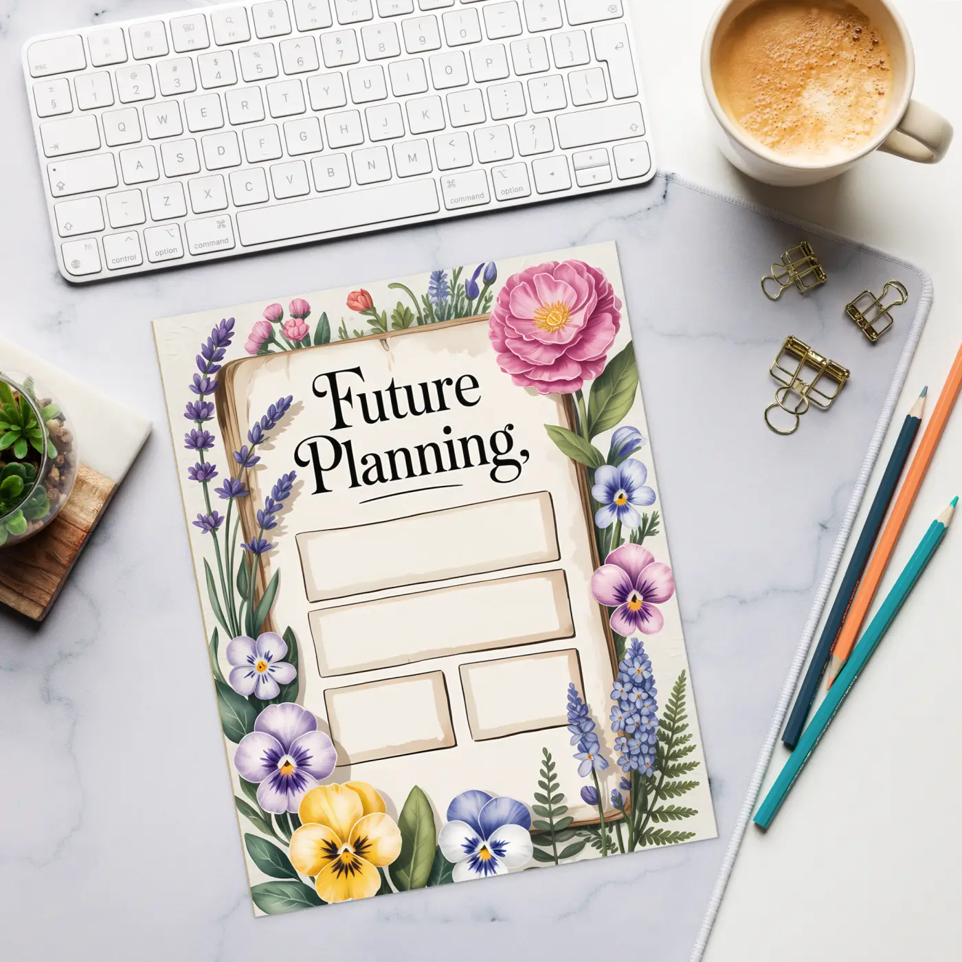 Floral Tear-Away Notepad - Magnetic Backing for Planning - DipaliZ