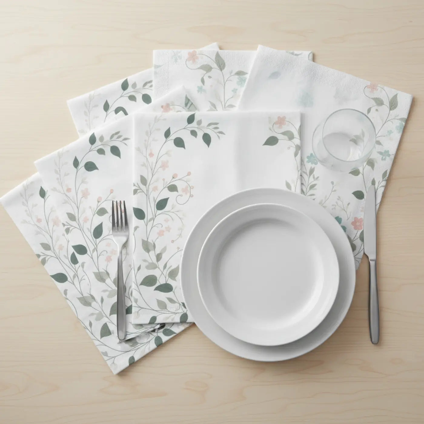 Floral Garden Napkins, Decorative Tableware for Weddings, Parties, Picnics, Home Decor, Spring Celebrations