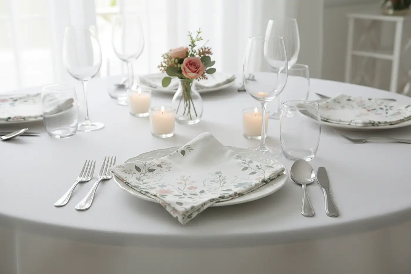 Floral Garden Napkins, Decorative Tableware for Weddings, Parties, Picnics, Home Decor, Spring Celebrations