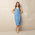 Floral Geometric Hexagon Midi Dress - Breezy Tie-Strap - DipaliZ
