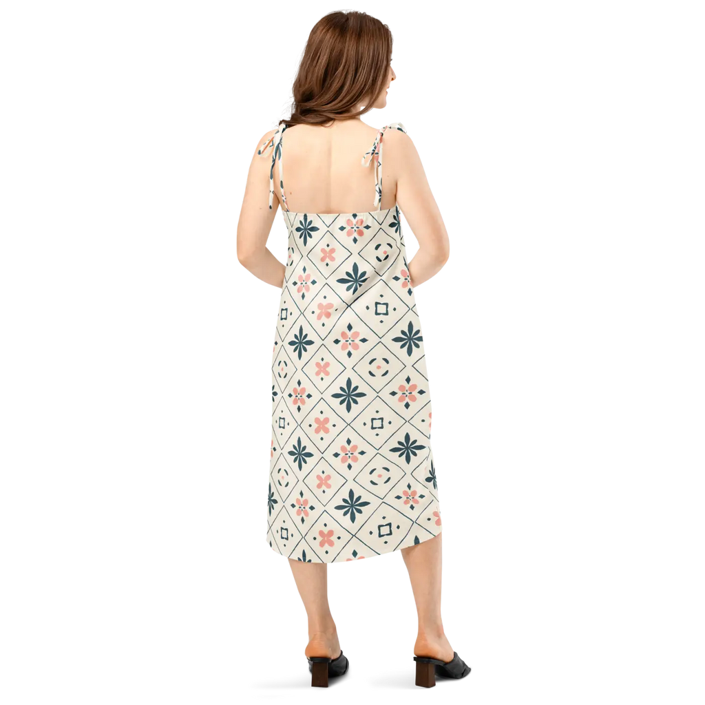 Garden Whirl Midi Dress - Built-In Bra Support - DipaliZ