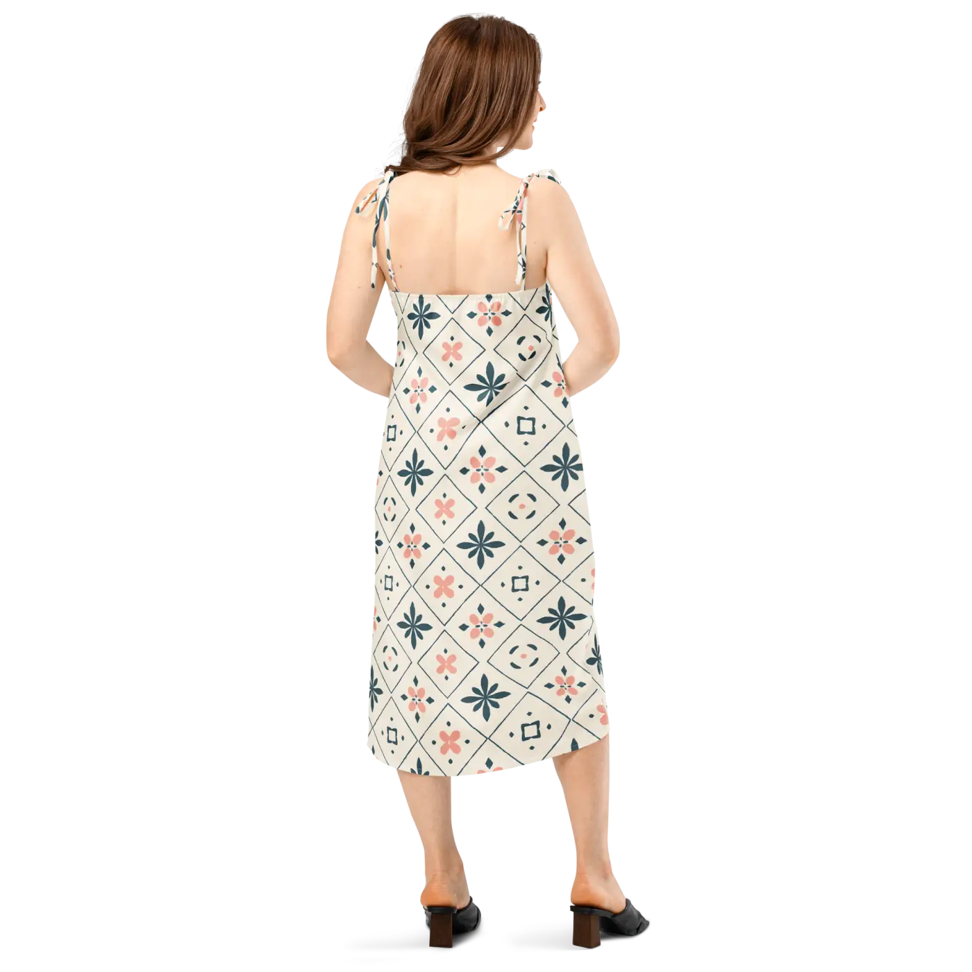 Garden Whirl Midi Dress - Built-In Bra Support - DipaliZ
