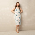 Garden Whirl Midi Dress - Built-In Bra Support - DipaliZ