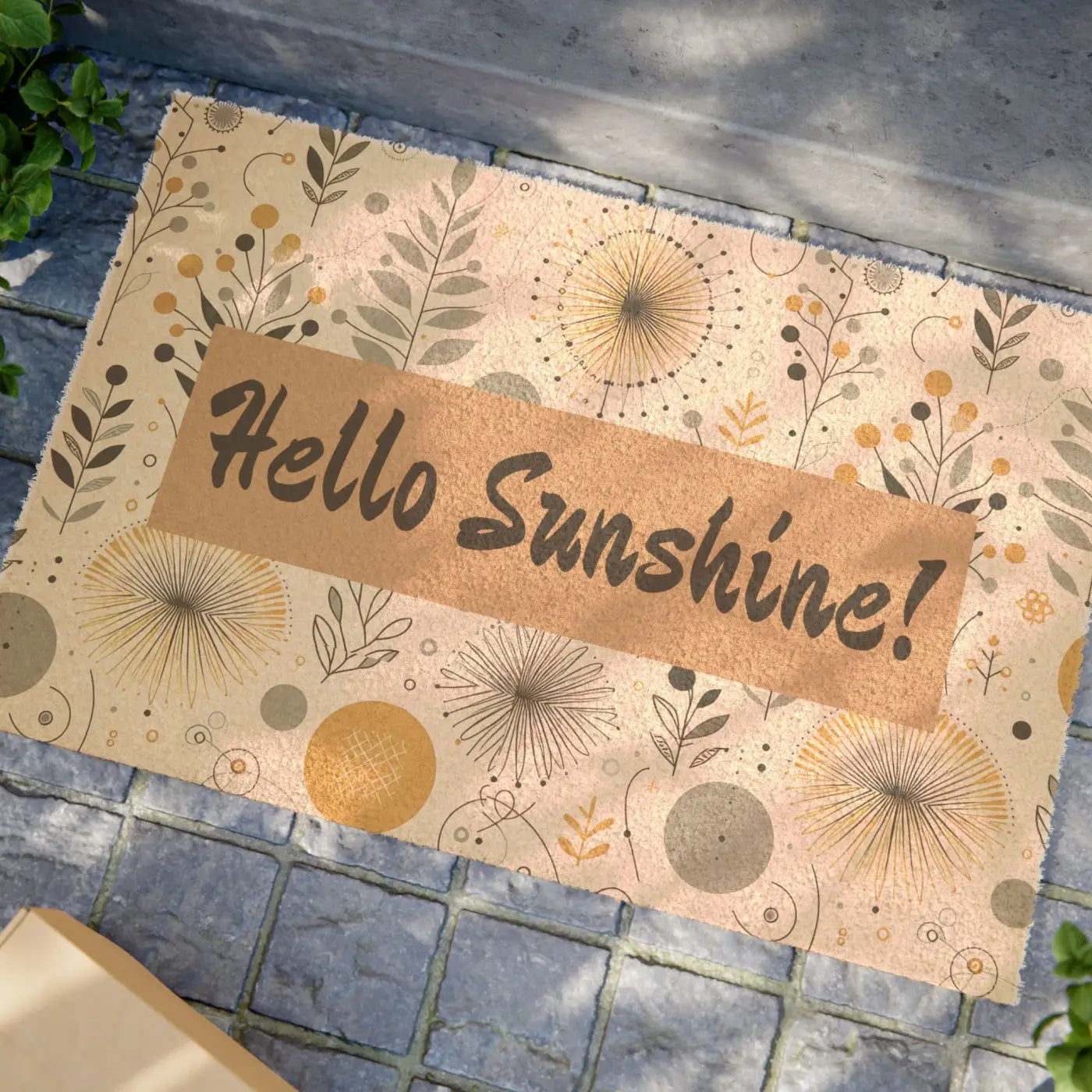 Sunshine Floral Doormat - Bohemian Style Entryway - DipaliZ