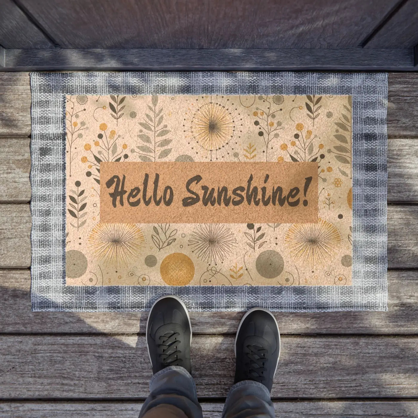 Sunshine Floral Doormat - Bohemian Style Entryway - DipaliZ
