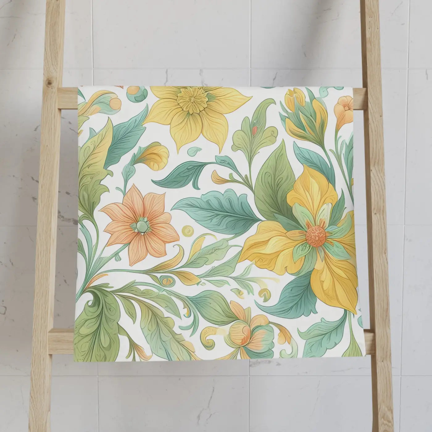 Vibrant Floral Hand Towel - Boho Kitchen Decor - DipaliZ