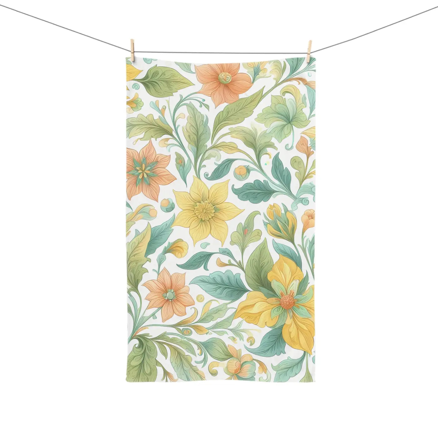 Vibrant Floral Hand Towel - Boho Kitchen Decor - DipaliZ
