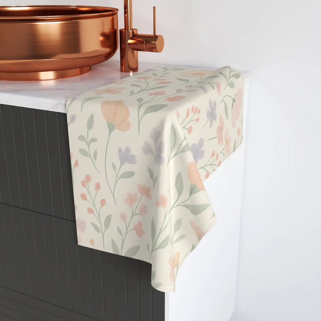 Designer Floral Hand Towel - Spring Home Accent - DipaliZ