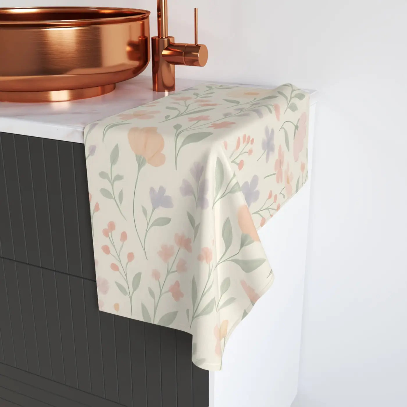 Designer Floral Hand Towel - Spring Home Accent - DipaliZ