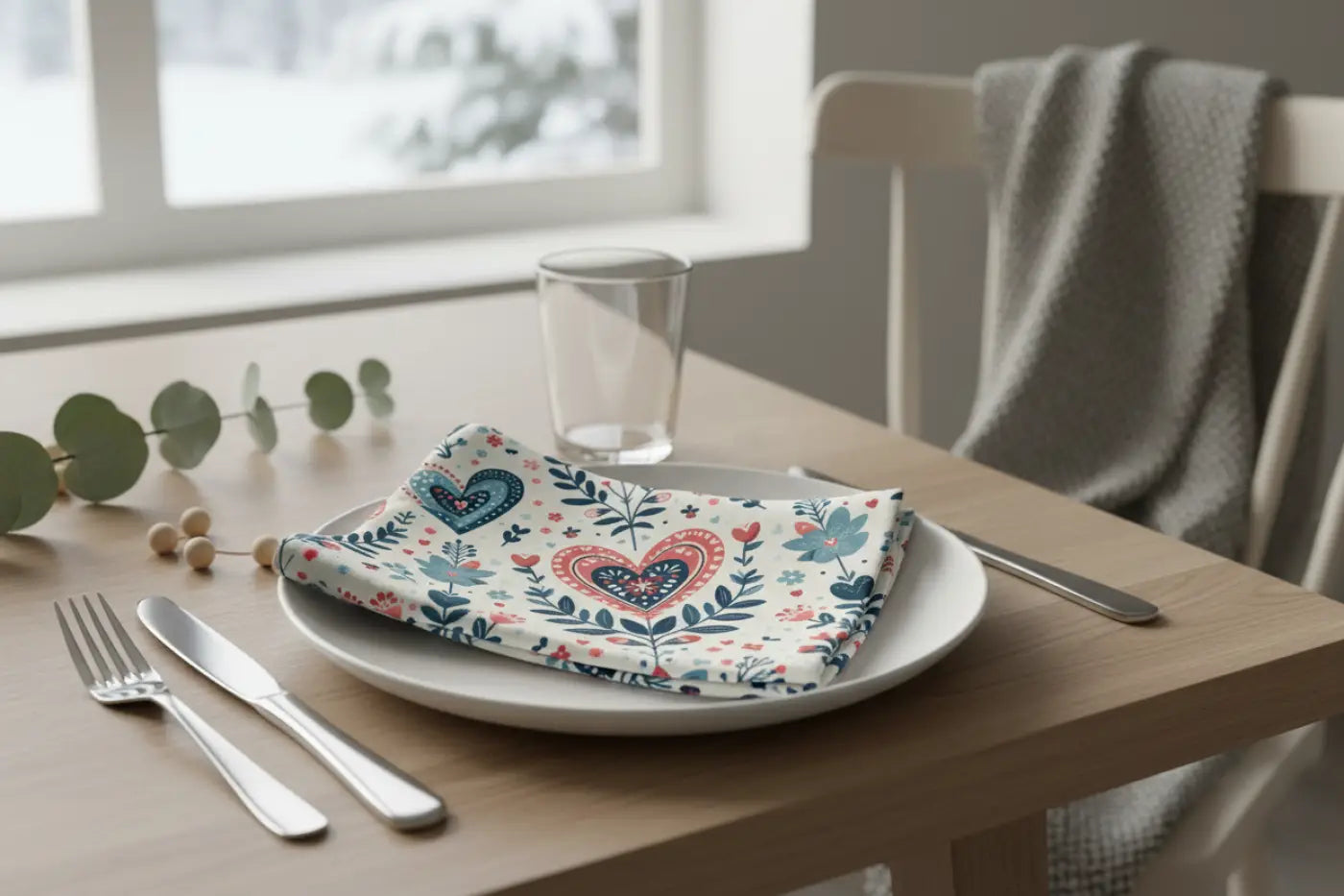Floral Heart Napkins, Boho Table Decor, Romantic Dining, Perfect for Weddings, Birthdays, Baby Showers, or Picnics