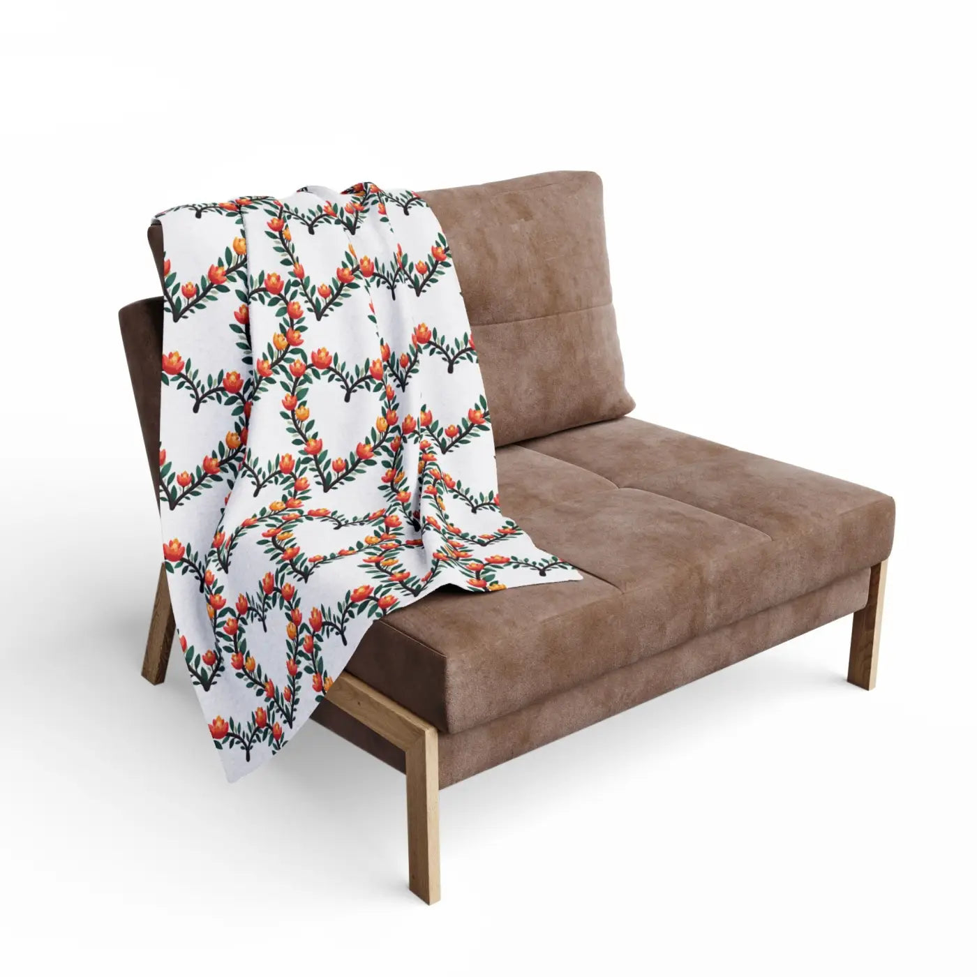 Cozy Arctic Fleece Blanket - Vibrant Floral Heart Design - DipaliZ