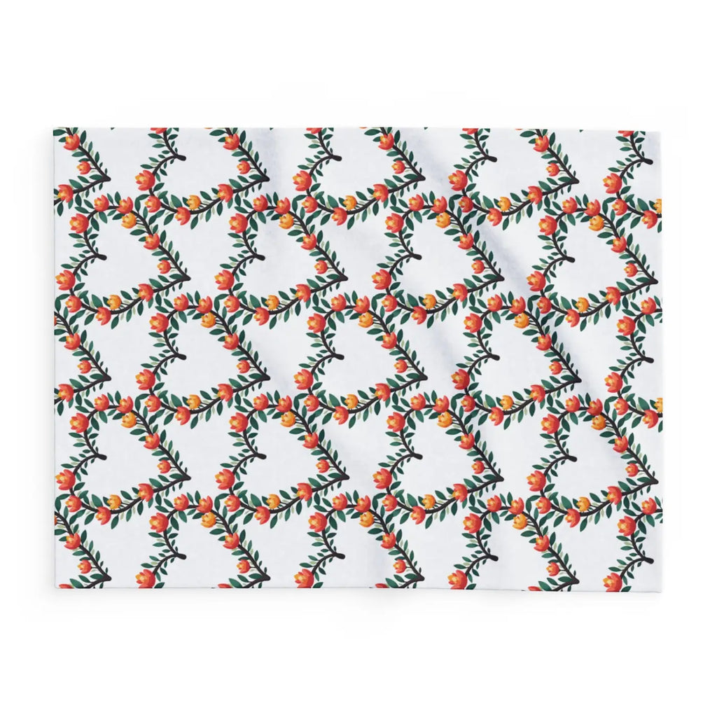 Cozy Arctic Fleece Blanket - Vibrant Floral Heart Design - DipaliZ