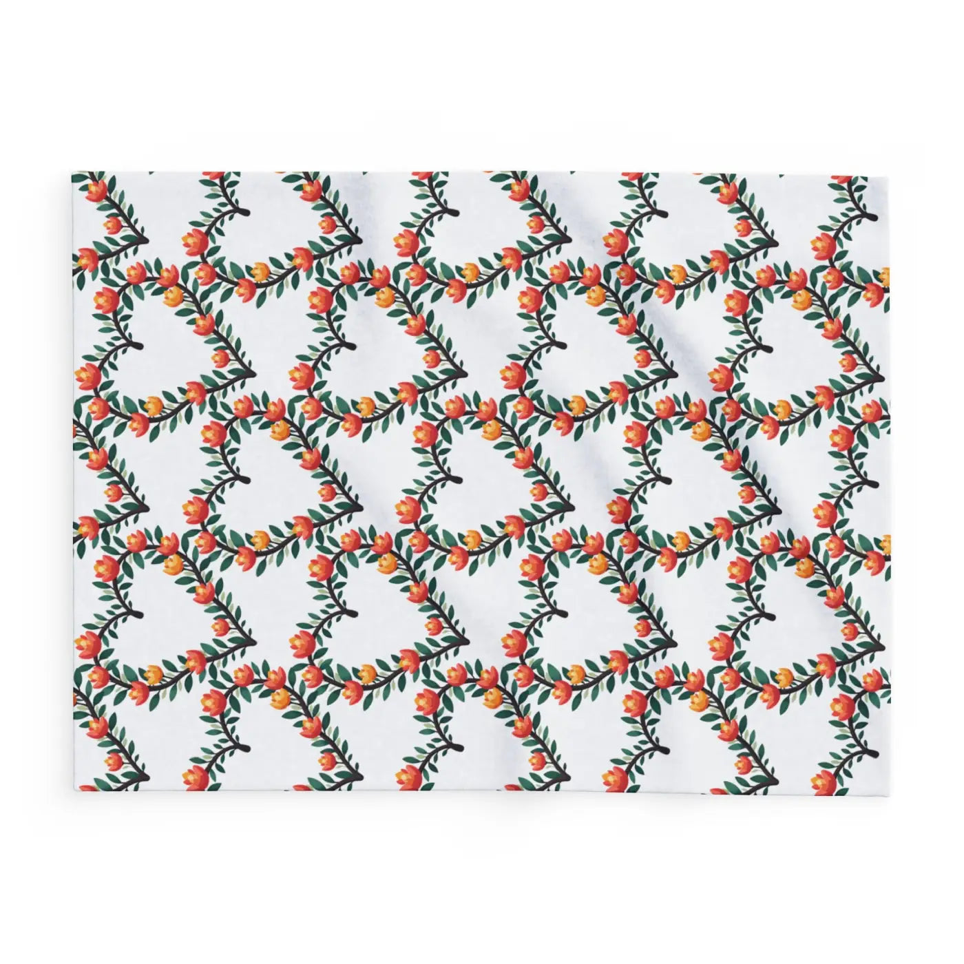Cozy Arctic Fleece Blanket - Vibrant Floral Heart Design - DipaliZ