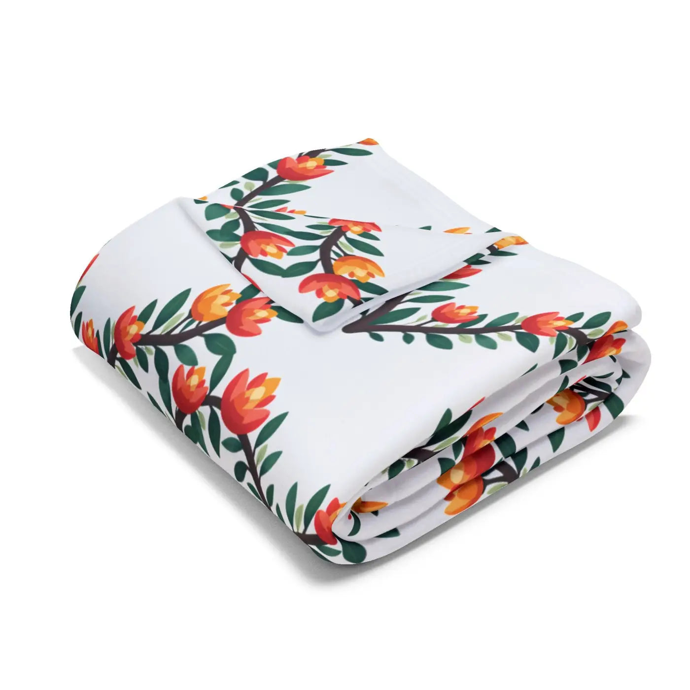 Cozy Arctic Fleece Blanket - Vibrant Floral Heart Design - DipaliZ