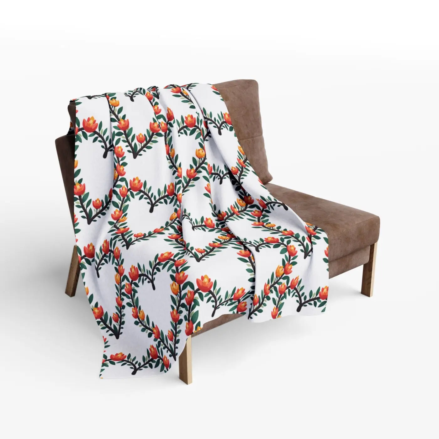 Cozy Arctic Fleece Blanket - Vibrant Floral Heart Design - DipaliZ
