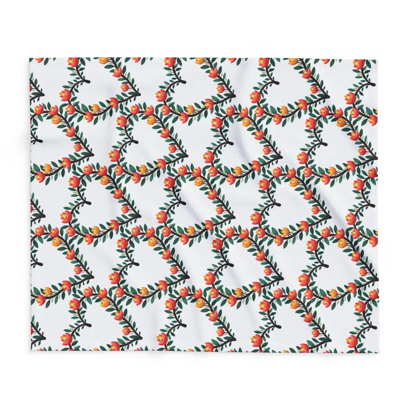 Cozy Arctic Fleece Blanket - Vibrant Floral Heart Design - DipaliZ