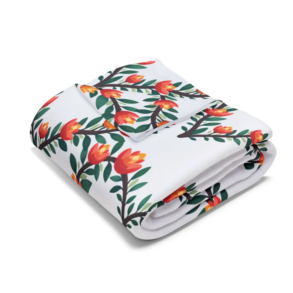 Cozy Arctic Fleece Blanket - Vibrant Floral Heart Design - DipaliZ
