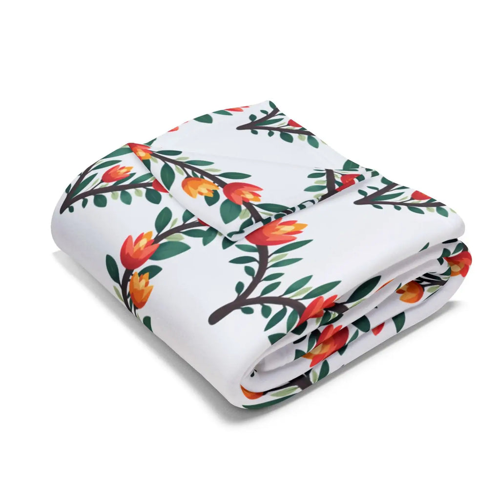 Cozy Arctic Fleece Blanket - Vibrant Floral Heart Design - DipaliZ