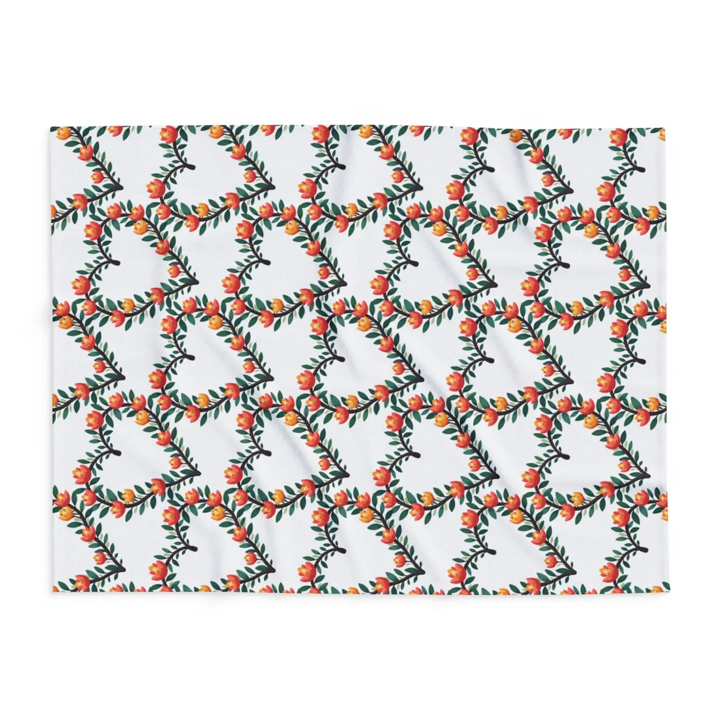 Cozy Arctic Fleece Blanket - Vibrant Floral Heart Design - DipaliZ