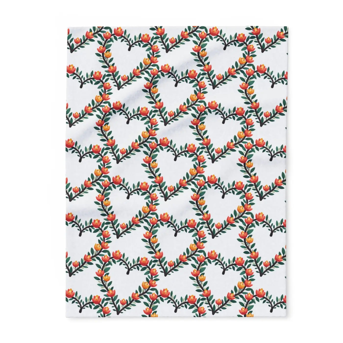 Cozy Arctic Fleece Blanket - Vibrant Floral Heart Design - DipaliZ