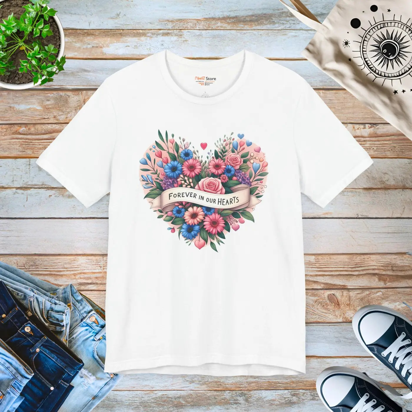 Floral Heart Tee - Forever in Our Hearts Summer Style - DipaliZ