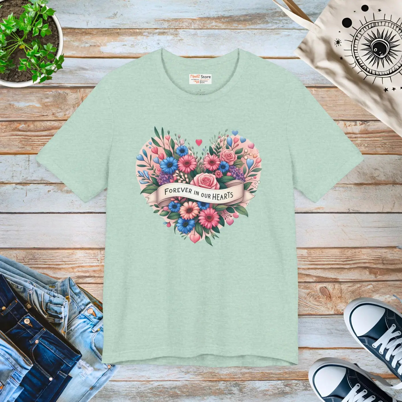 Floral Heart Tee - Forever in Our Hearts Summer Style - DipaliZ