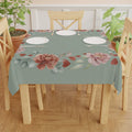 Vintage Rose Heart Wreath Tablecloth - Sage Green Floral - DipaliZ