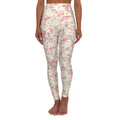 Pink Watercolor Blossom Yoga Leggings - Floral Activewear - DipaliZ