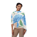 Blue Flower Wrap - Boho Chic Shawl for Spring - DipaliZ