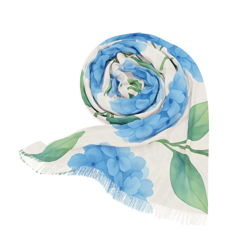 Blue Flower Wrap - Boho Chic Shawl for Spring - DipaliZ