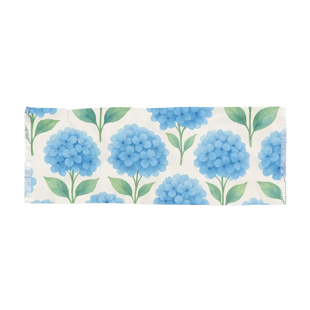 Blue Flower Wrap - Boho Chic Shawl for Spring - DipaliZ