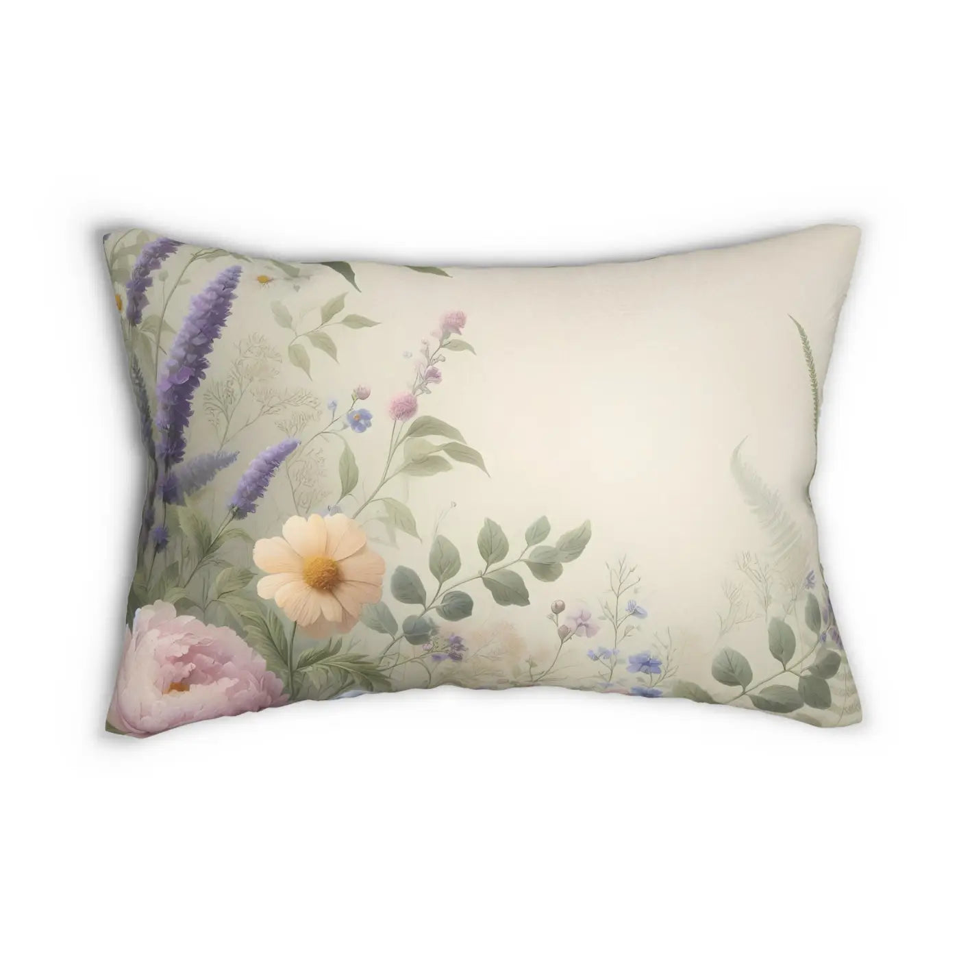 Floral Lumbar Pillow - Spring Home Accent Decor - DipaliZ