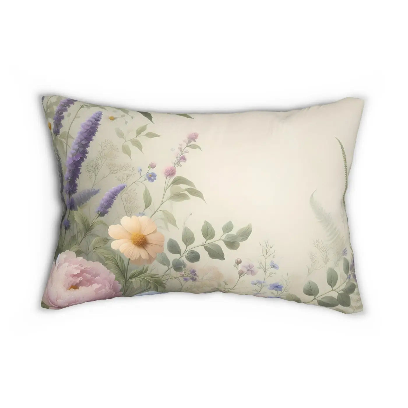Floral Lumbar Pillow - Spring Home Accent Decor - DipaliZ
