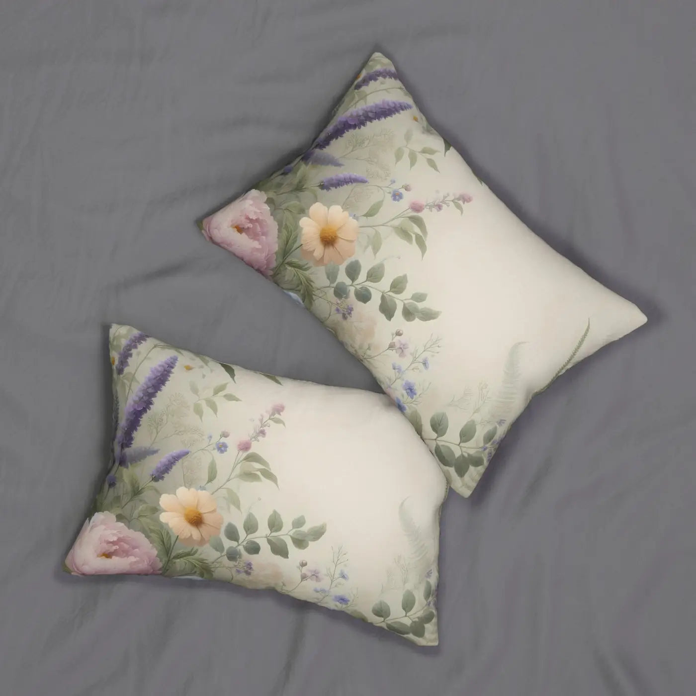 Floral Lumbar Pillow - Spring Home Accent Decor - DipaliZ