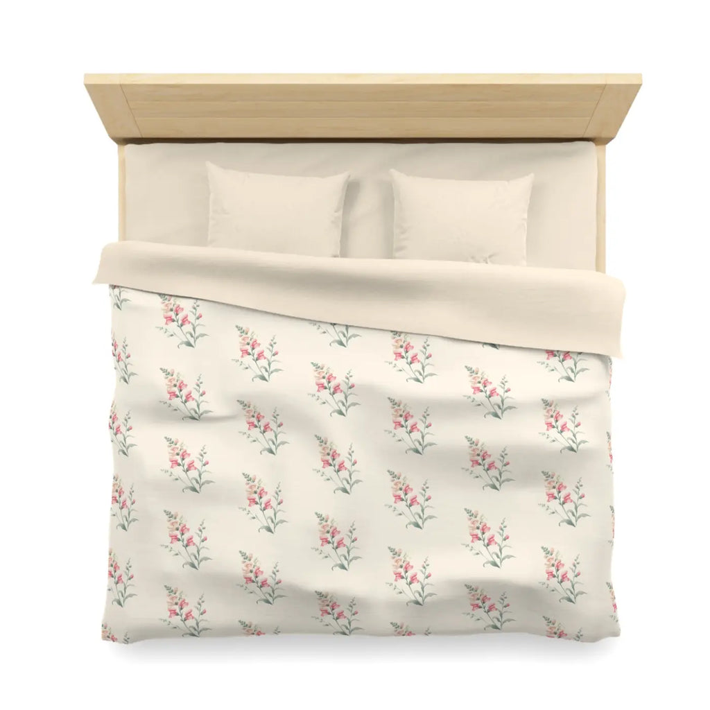 Floral Microfiber Duvet Cover - Cozy Bedroom Chic - DipaliZ