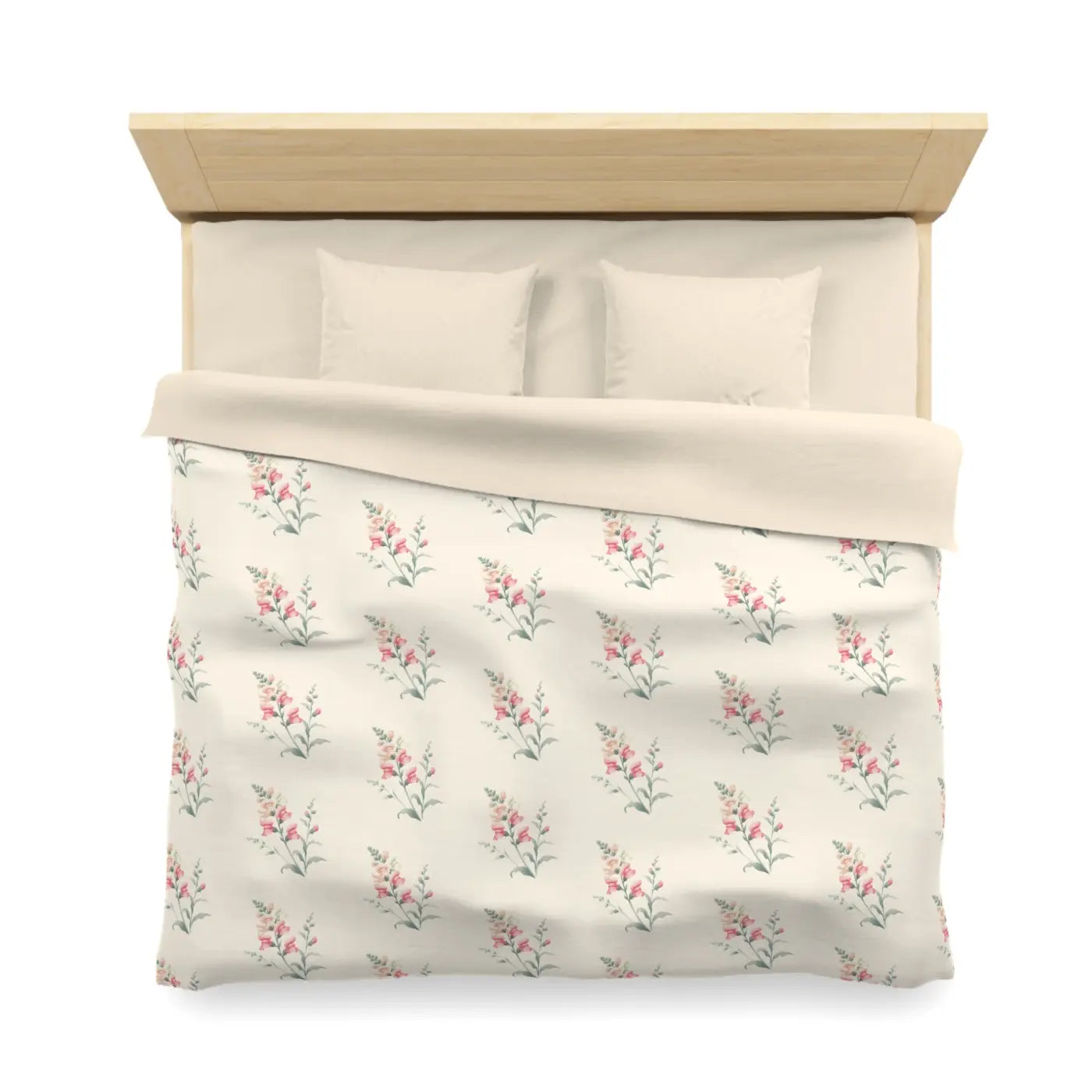 Floral Microfiber Duvet Cover - Cozy Bedroom Chic - DipaliZ