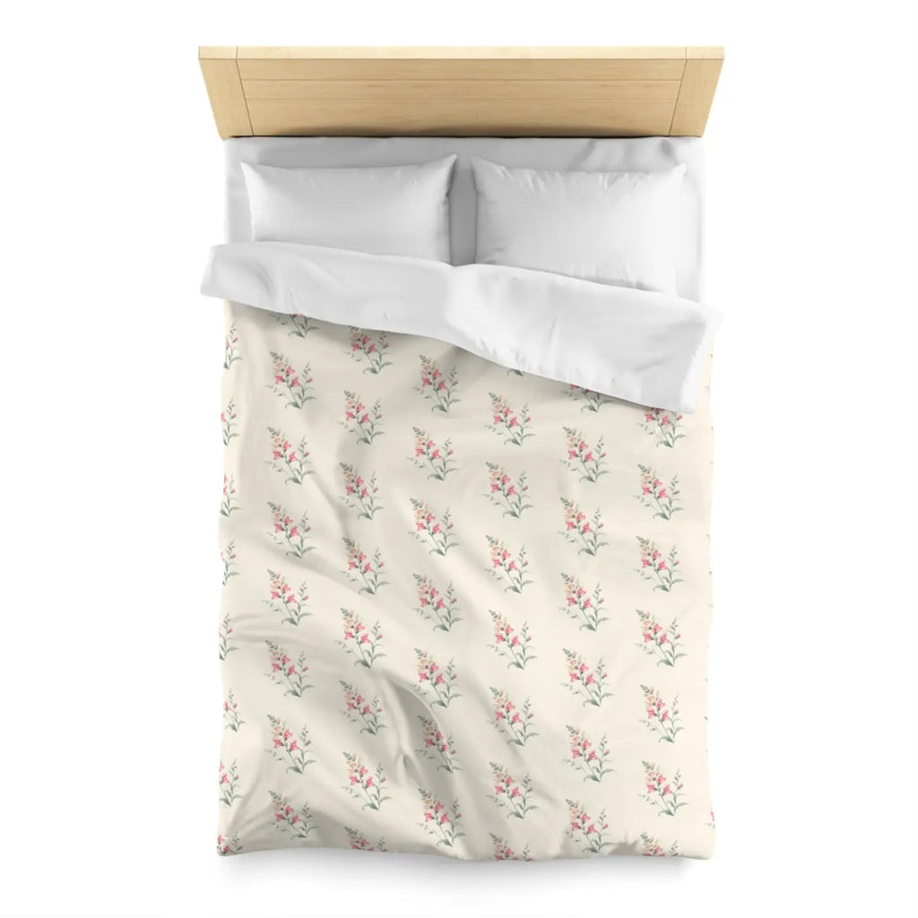 Floral Microfiber Duvet Cover - Cozy Bedroom Chic - DipaliZ