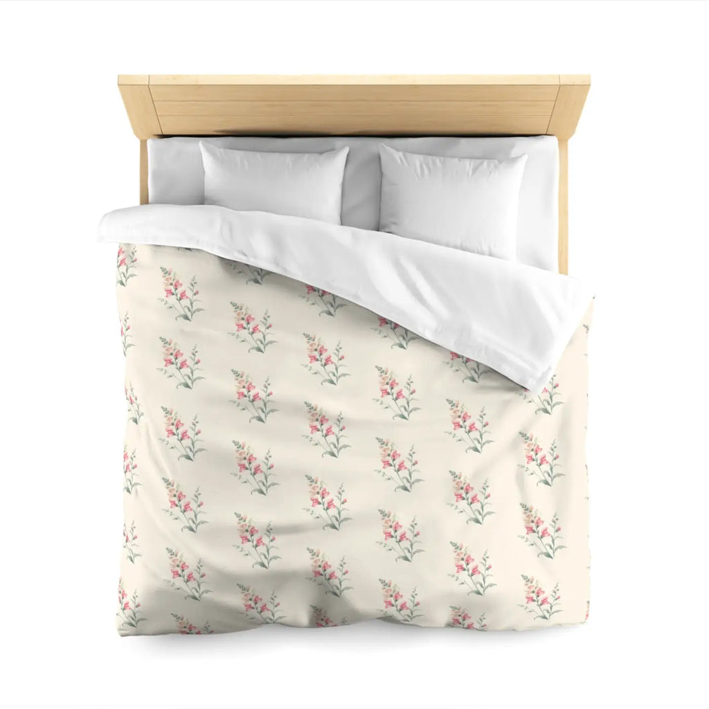 Floral Microfiber Duvet Cover - Cozy Bedroom Chic - DipaliZ