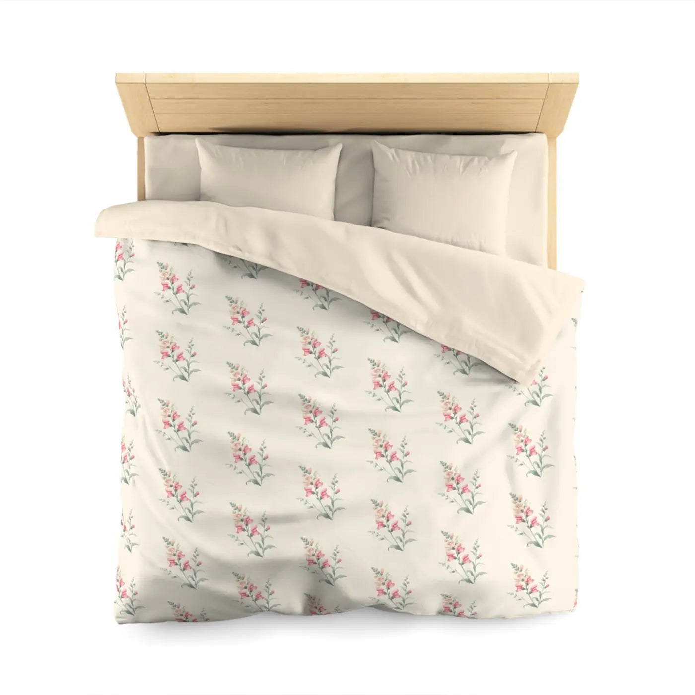 Floral Microfiber Duvet Cover - Cozy Bedroom Chic - DipaliZ